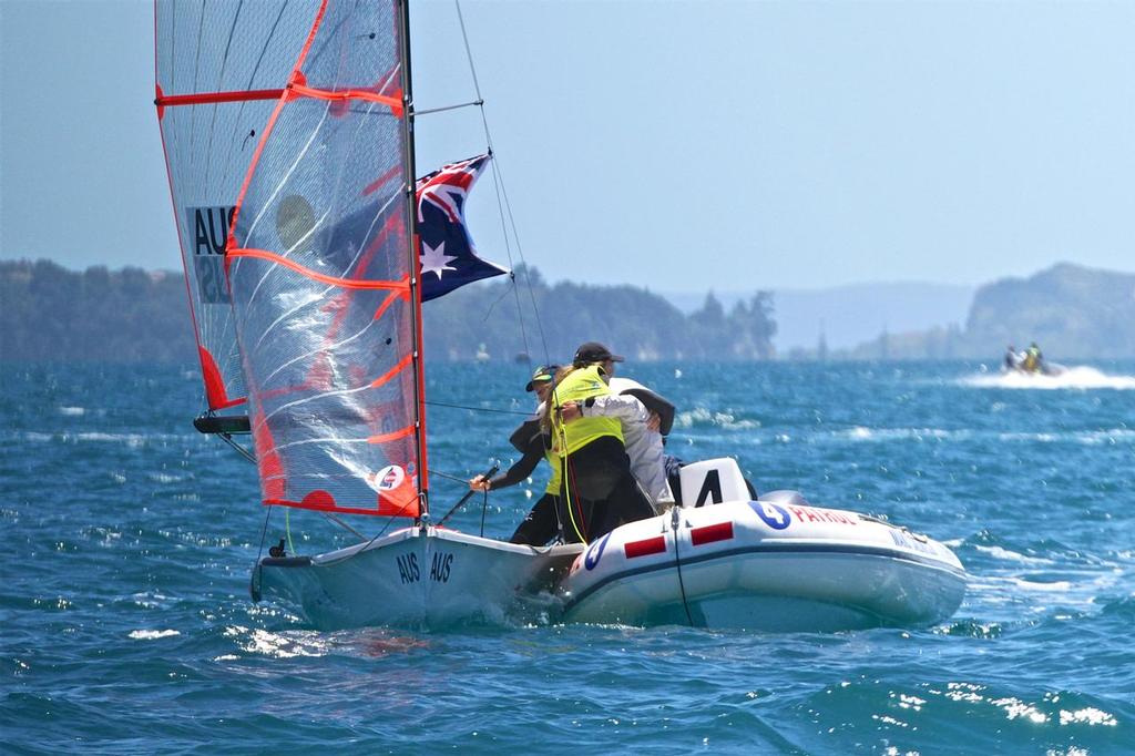 Natasha Bryant 	Annie Wilmot (AUS) Girls 29er Gold medalists - Aon Youth Worlds 2016, Torbay, Auckland, New Zealand, Day 5, December 19, 2016 © Richard Gladwell www.photosport.co.nz